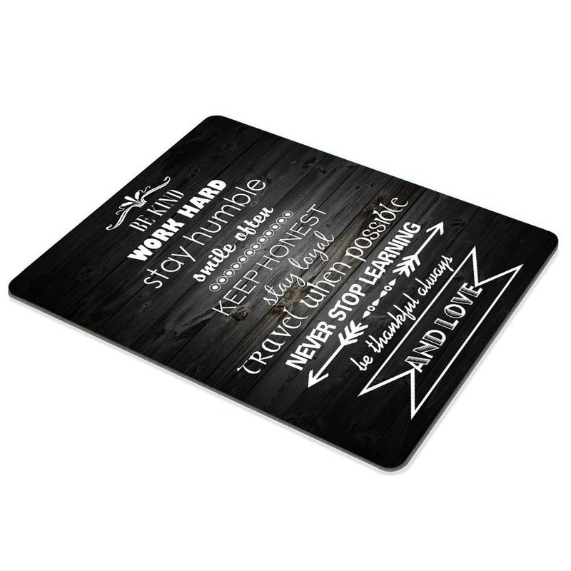 SSOIU Inspirational Positive Quote Vintage Black Old Wood Mouse Pad, Be Kind Work Hard Stay Humble Smile Ofen Quotes Large Mouse Pads Custom - Image 3